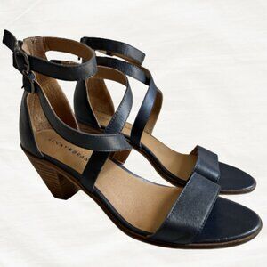 Lucky Brand LK-Ressia Black Strappy Wooden Heel Sandals | Women’s Size 11M